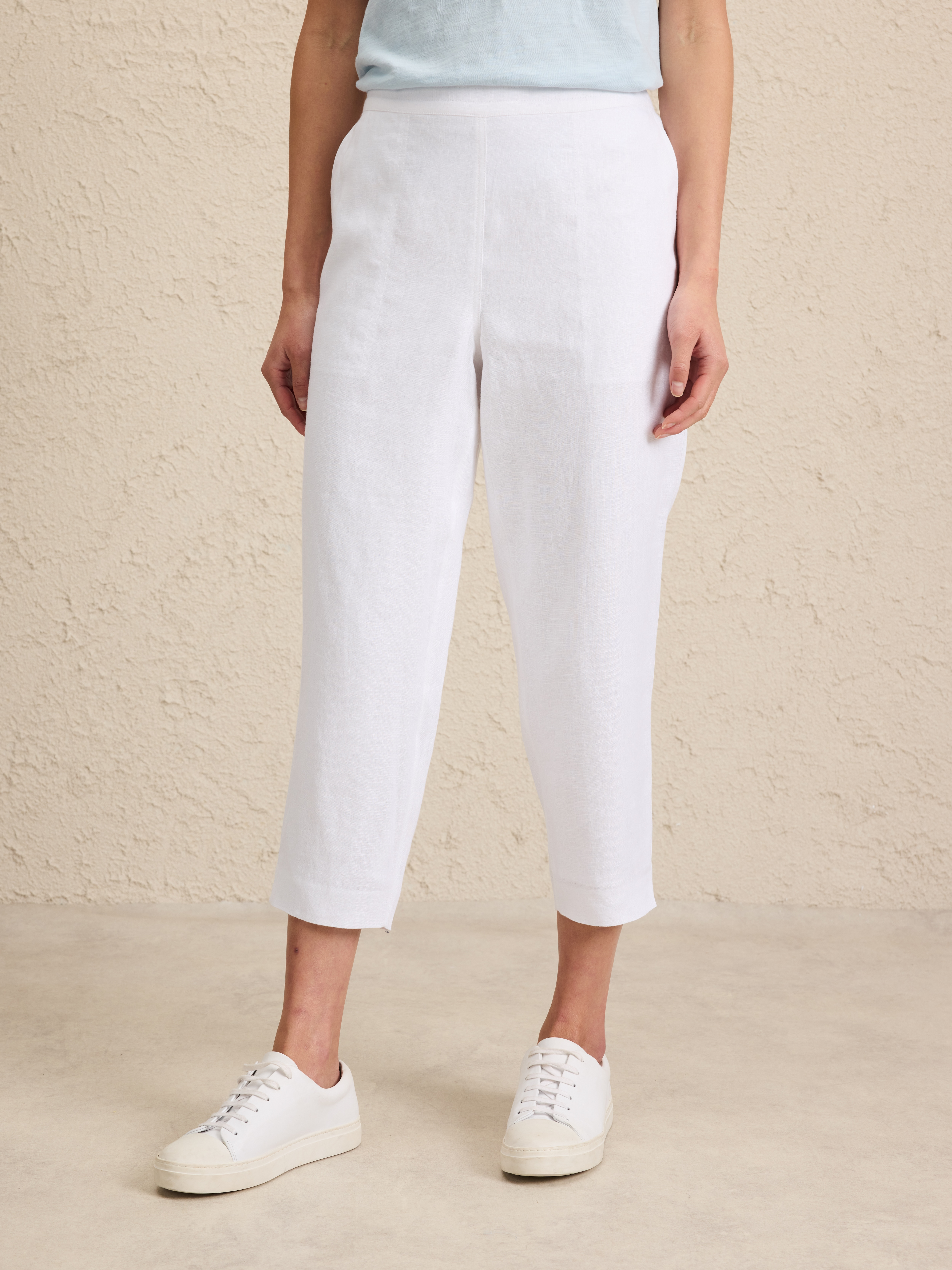 Linen Slim Crop Lined Pant                                                                                                      