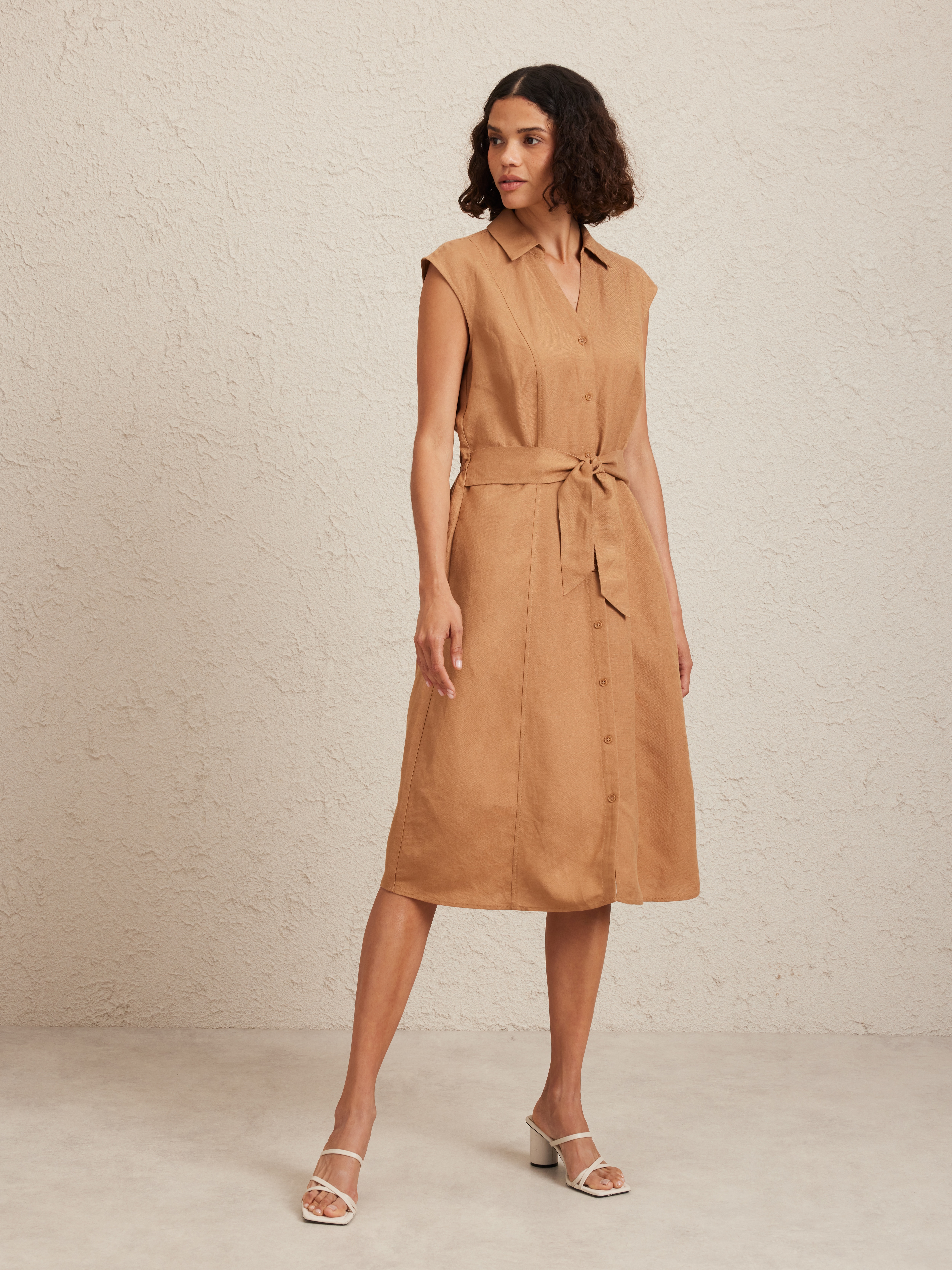 Luna Linen Blend Dress                                                                                                          