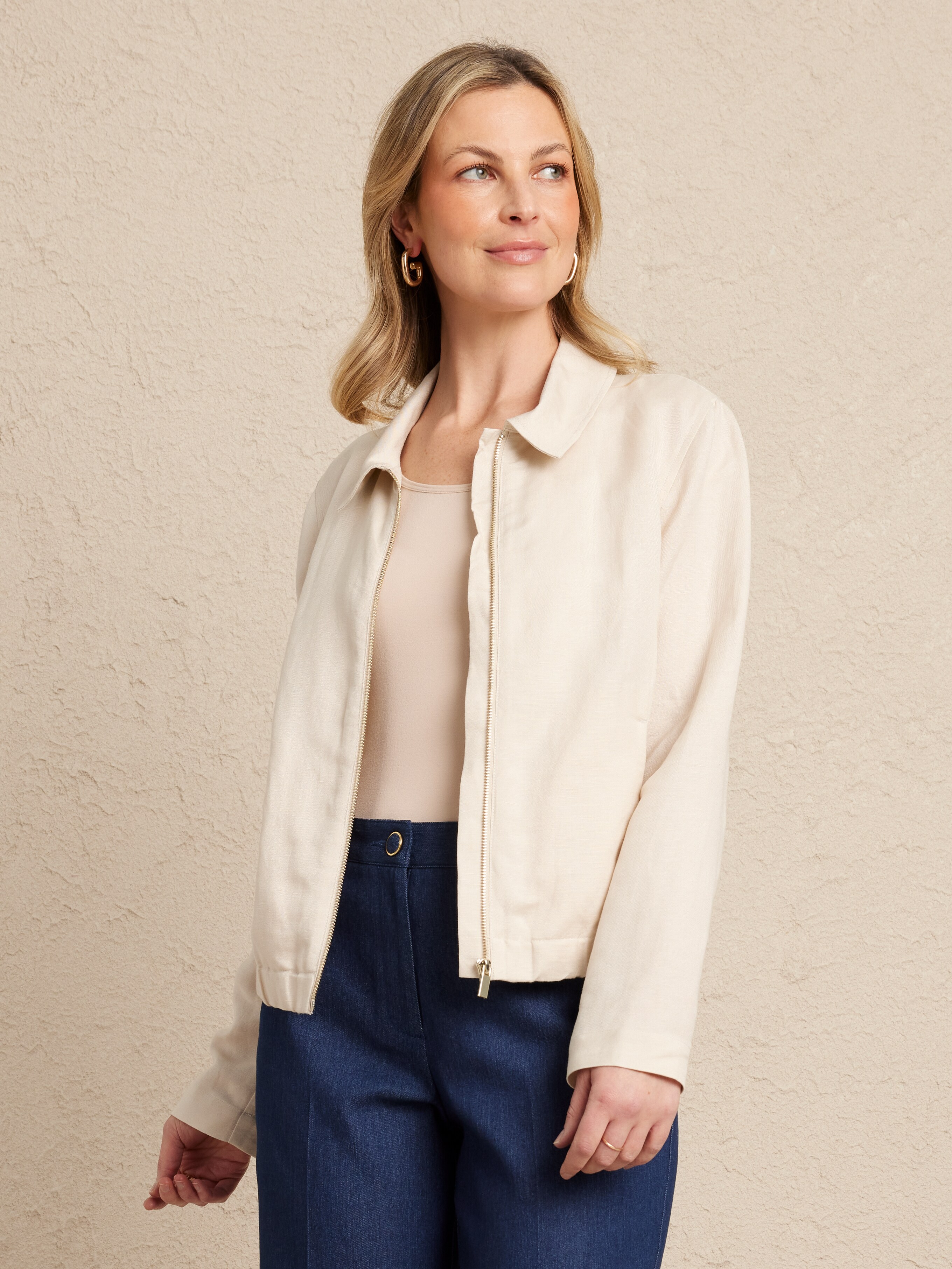 Linen Bomber Jacket                                                                                                             
