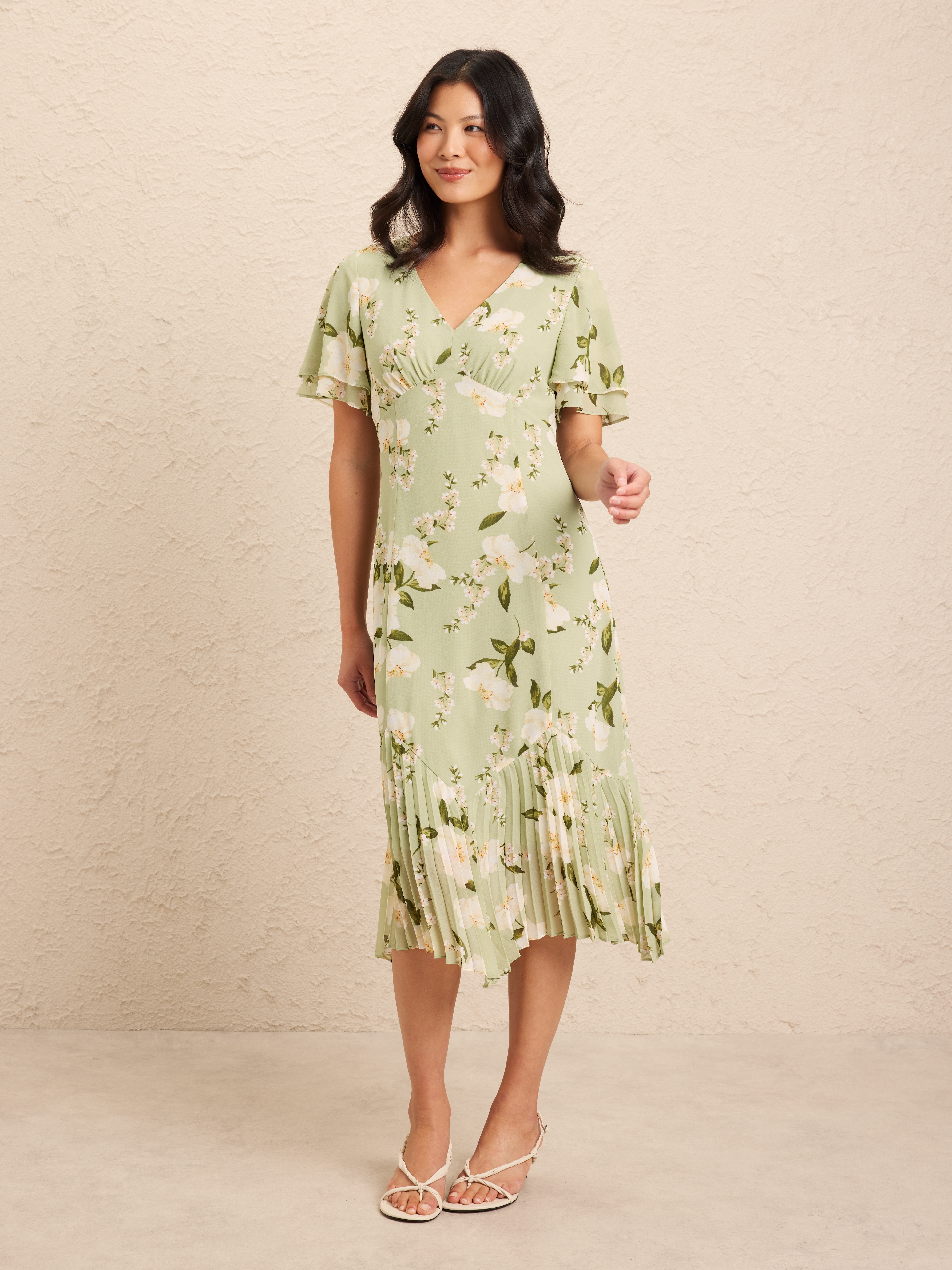 Evie Pleat Hem Dress                                                                                                            