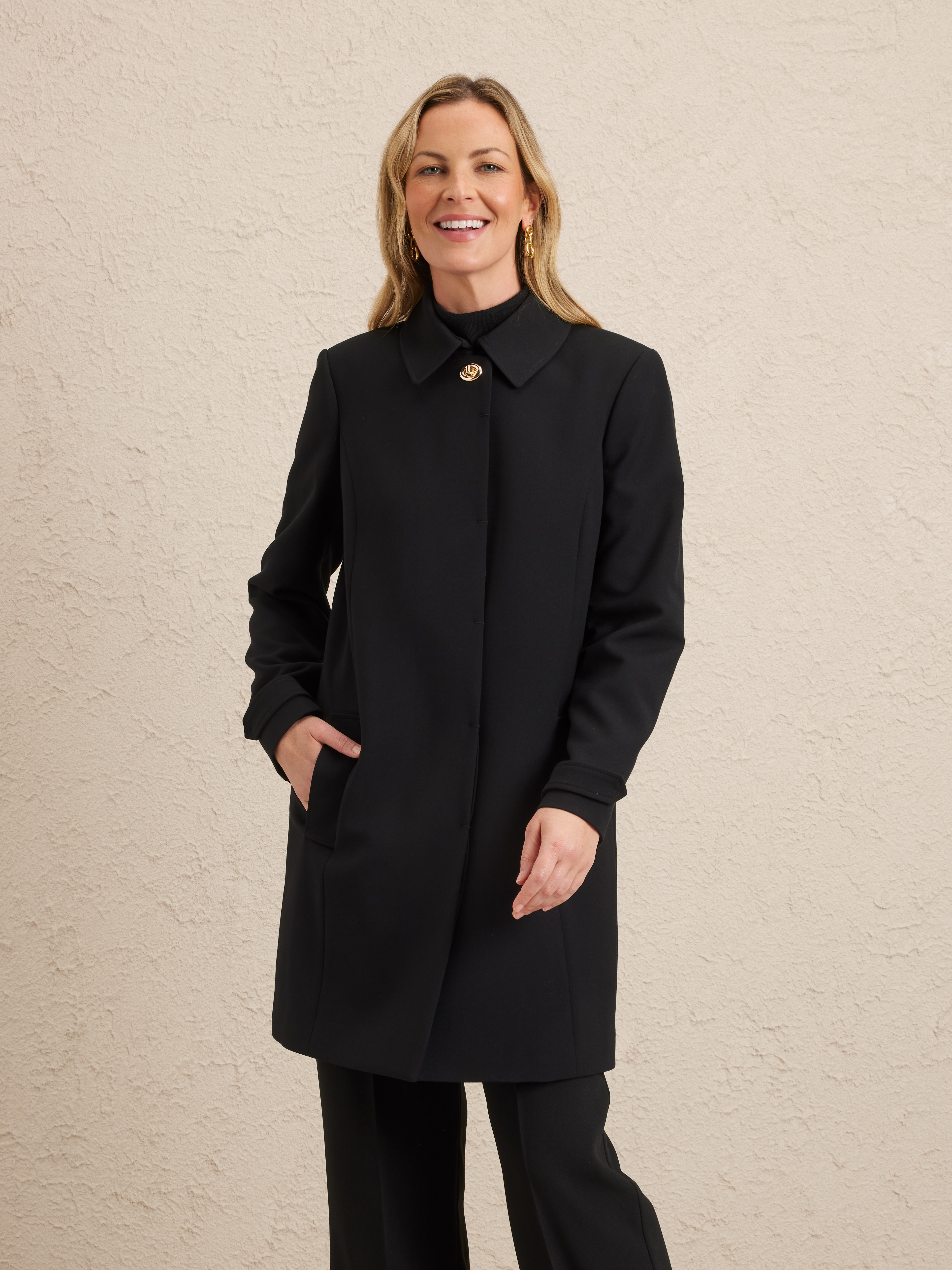 Kelly Gold Clasp Coat                                                                                                           