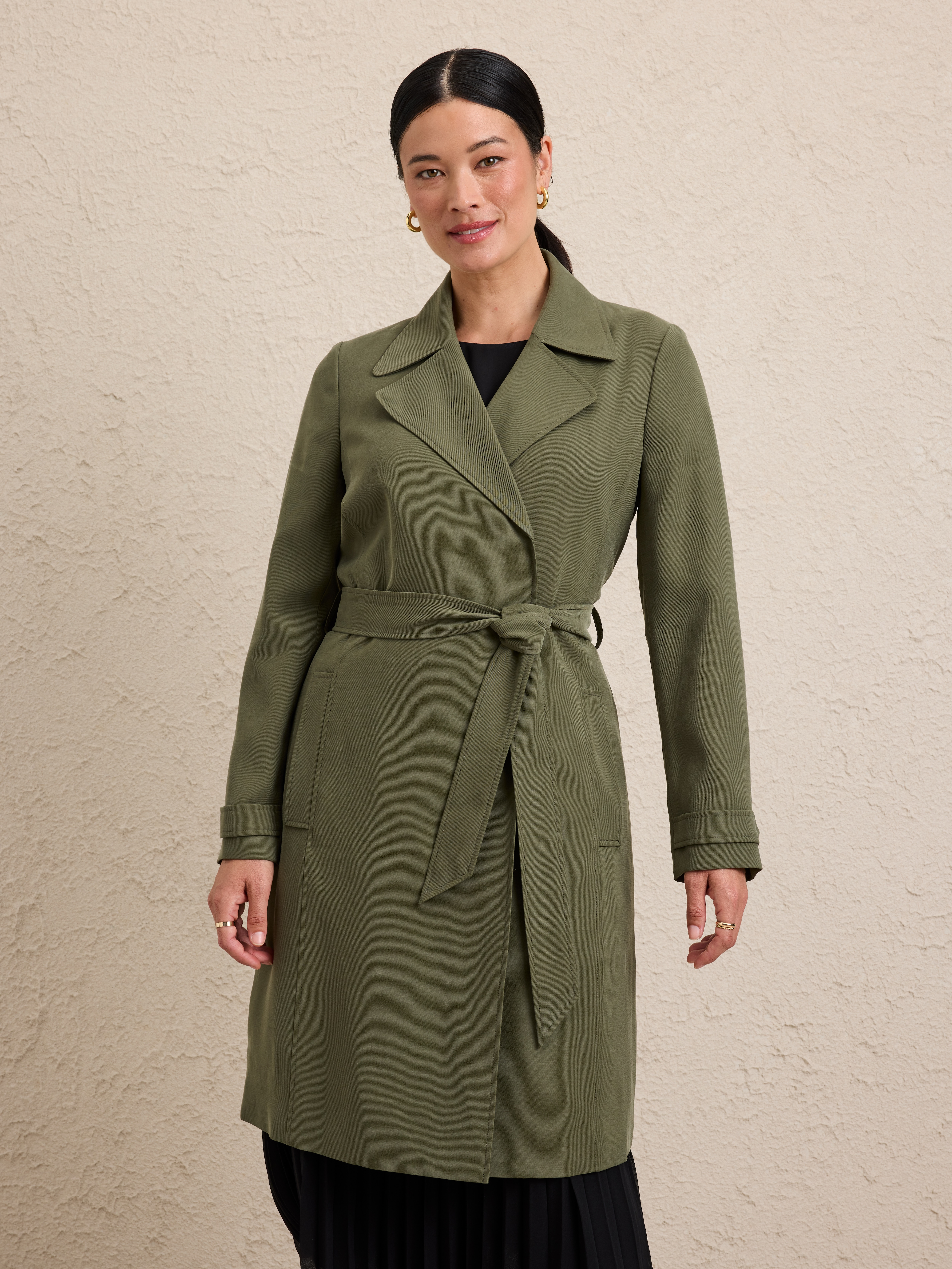 Viscose Blend Soft Trench                                                                                                       