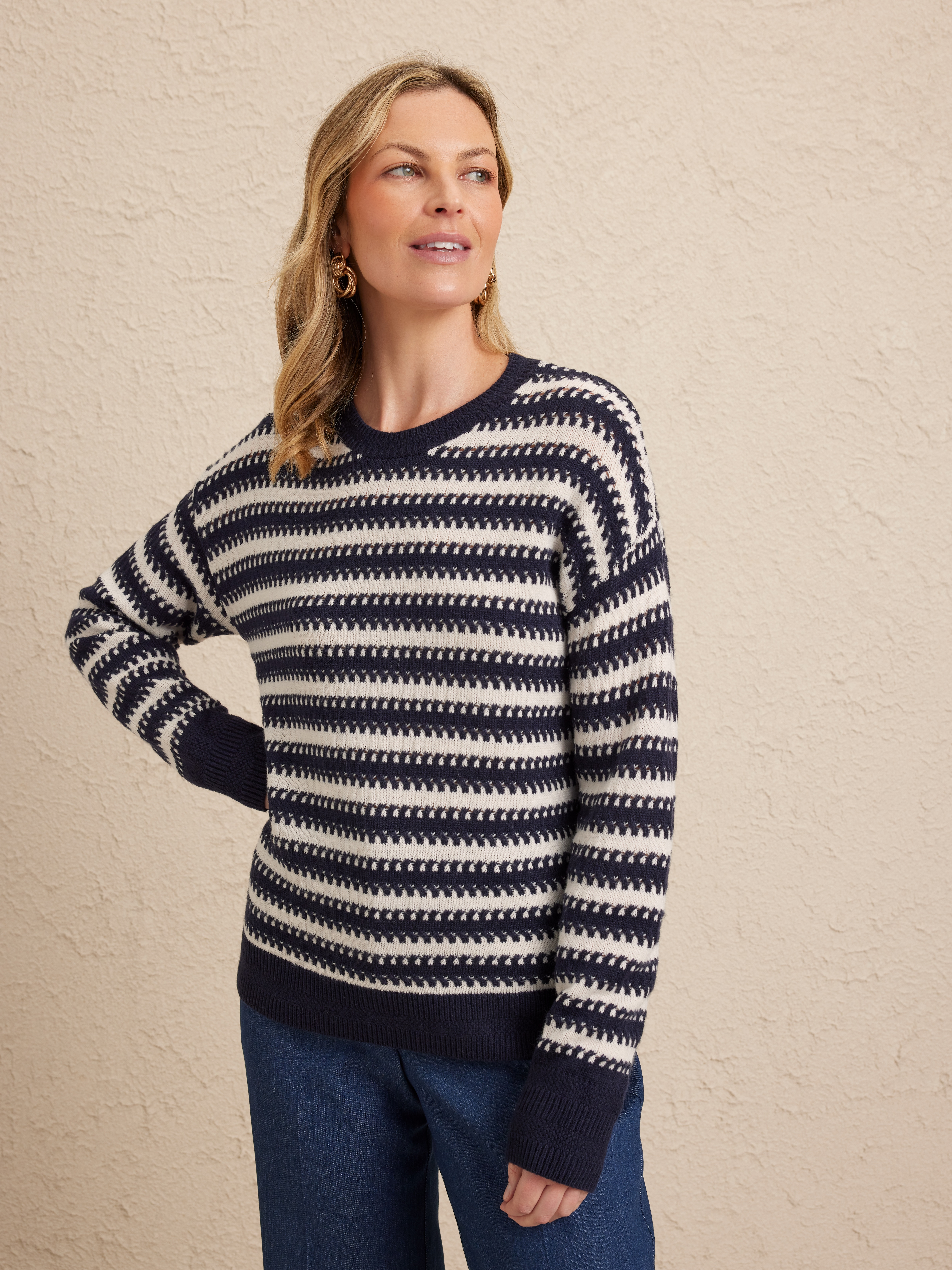 Cherry Crew Stripe Jumper                                                                                                       
