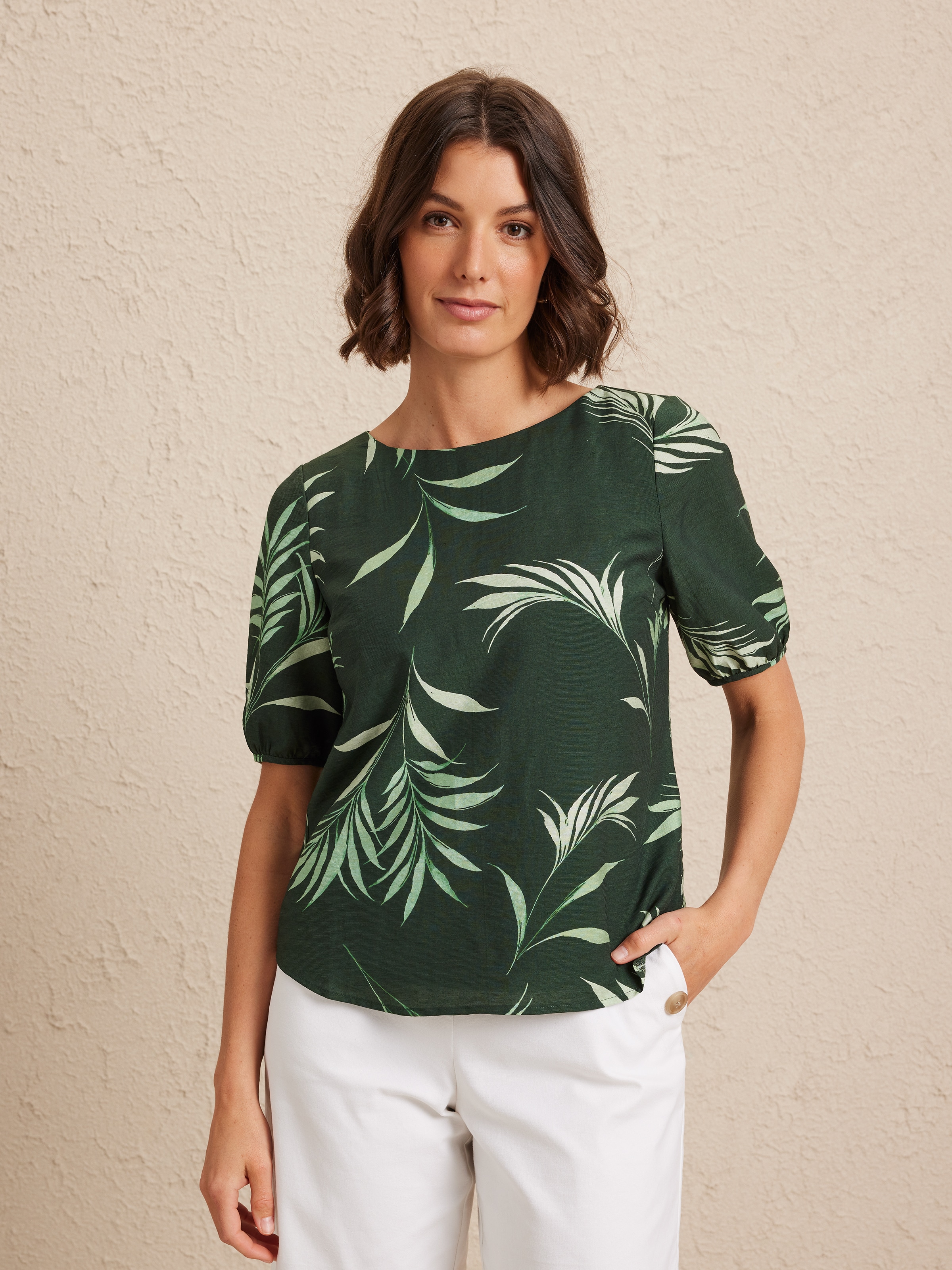 Malia Linen Blend Top                                                                                                           