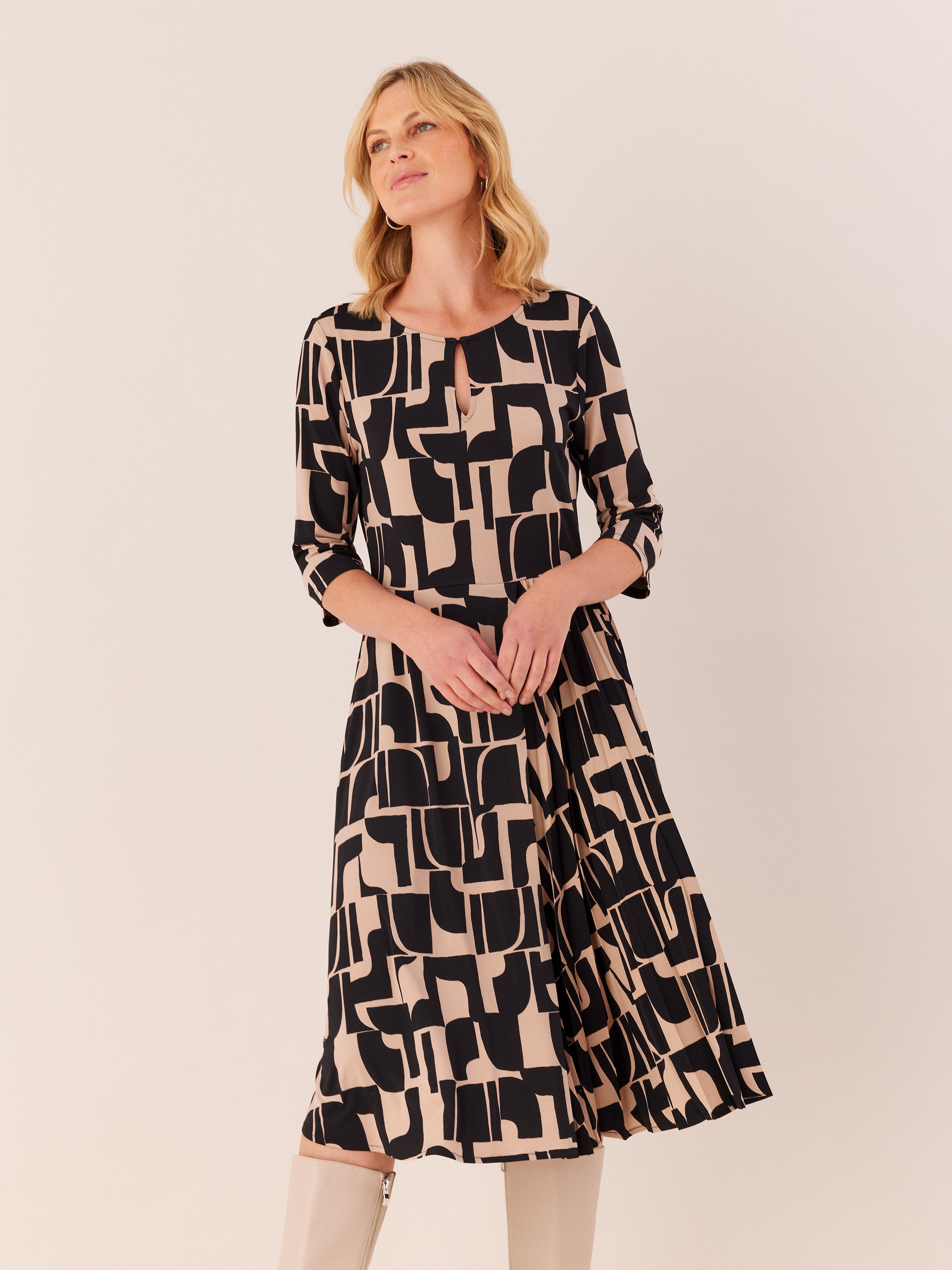 Sharon Pleated Midi Dress                                                                                                       