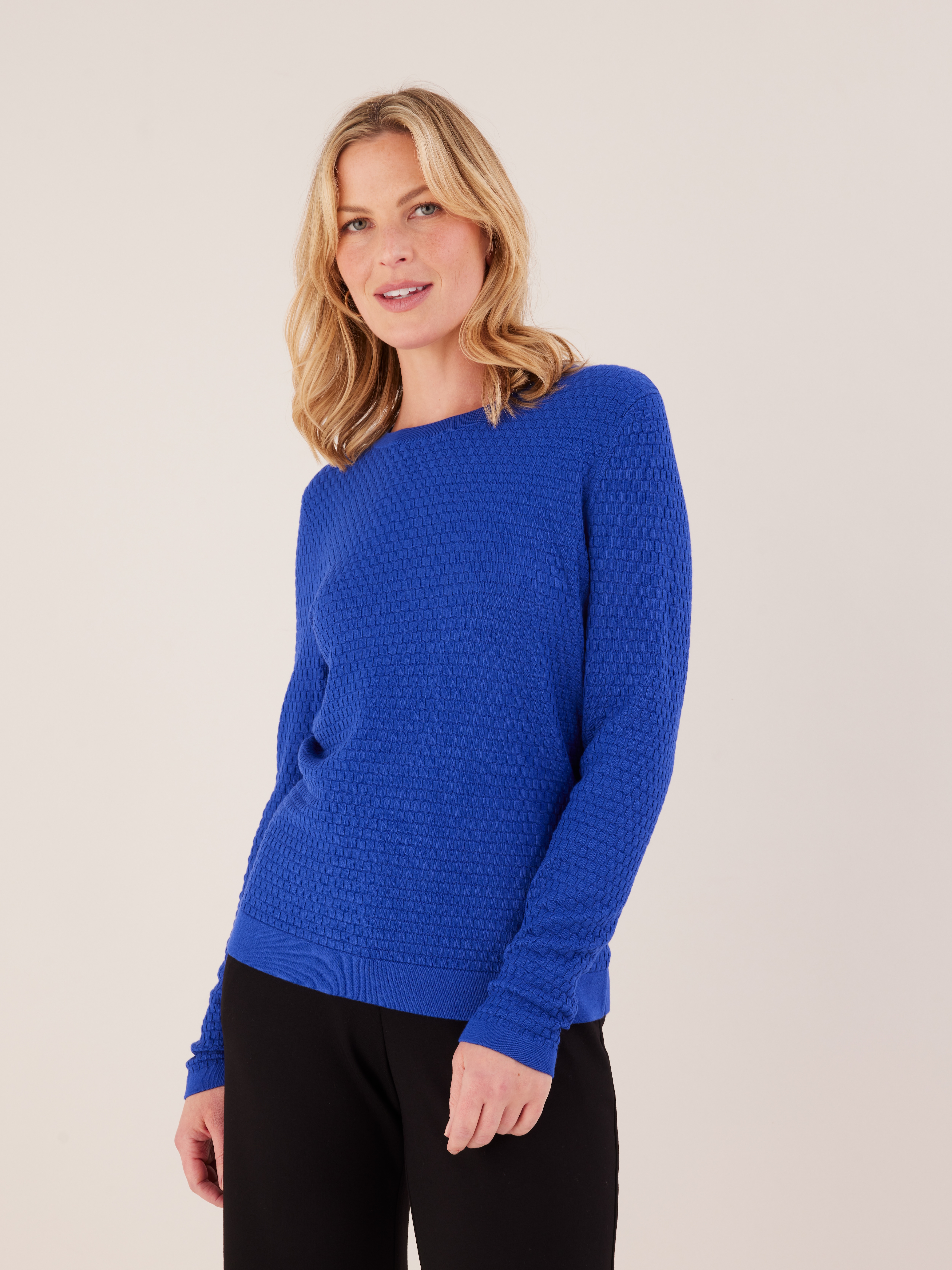Vickie Crew Neck Textured Jumper                                                                                                