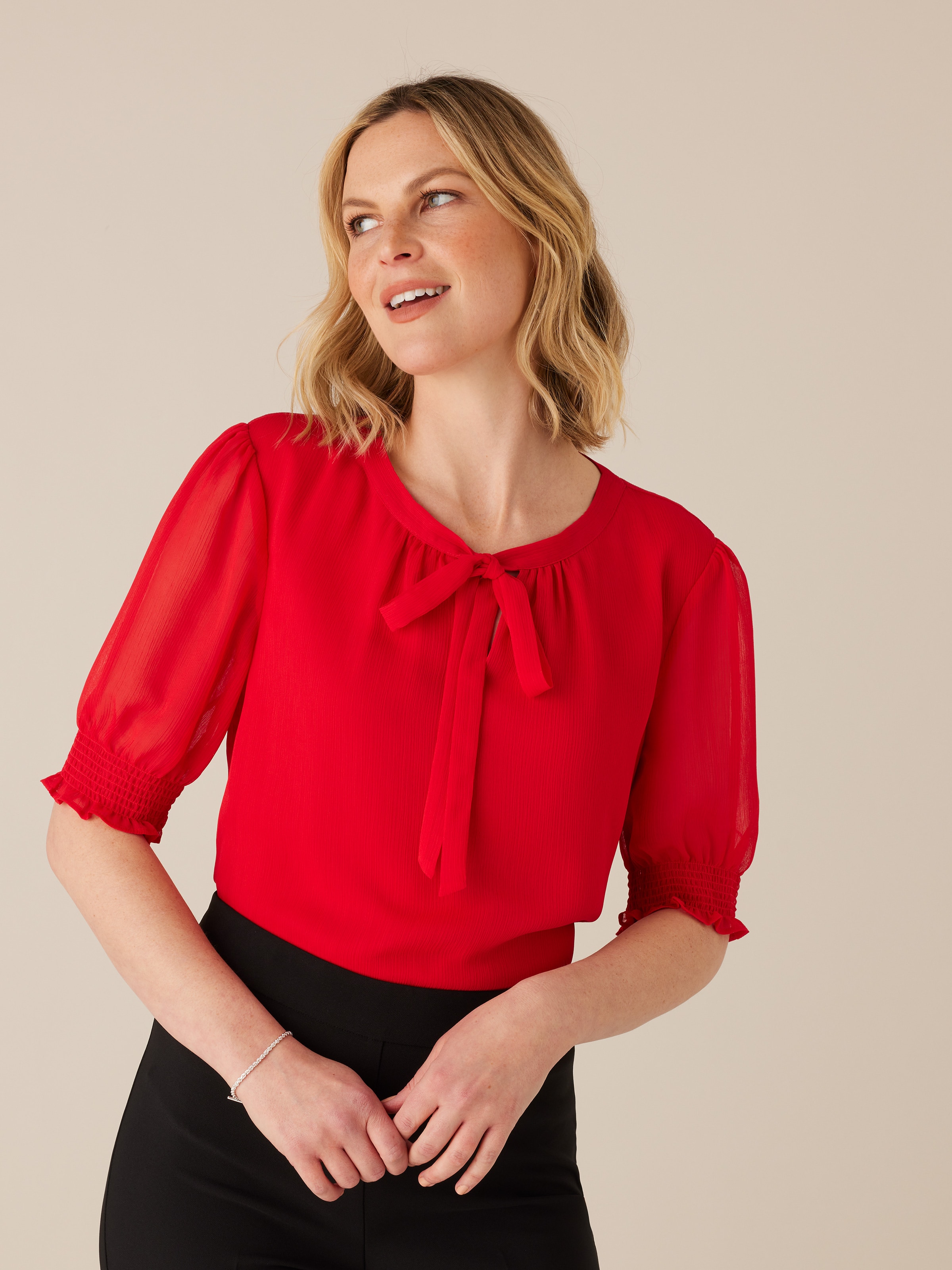 Valeria Tie Neck Blouse                                                                                                         