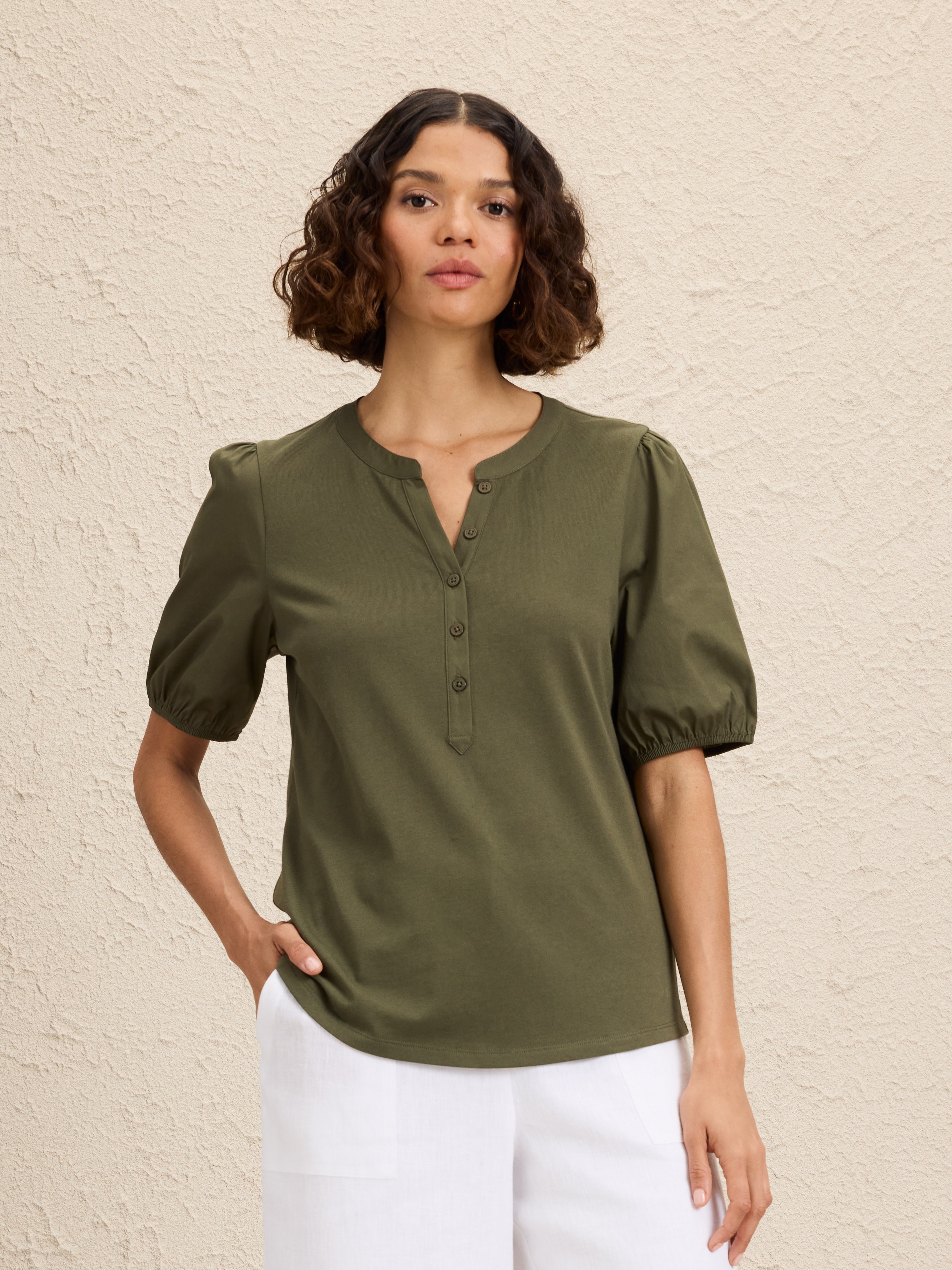 Kerry Poplin Sleeve Tee                                                                                                         