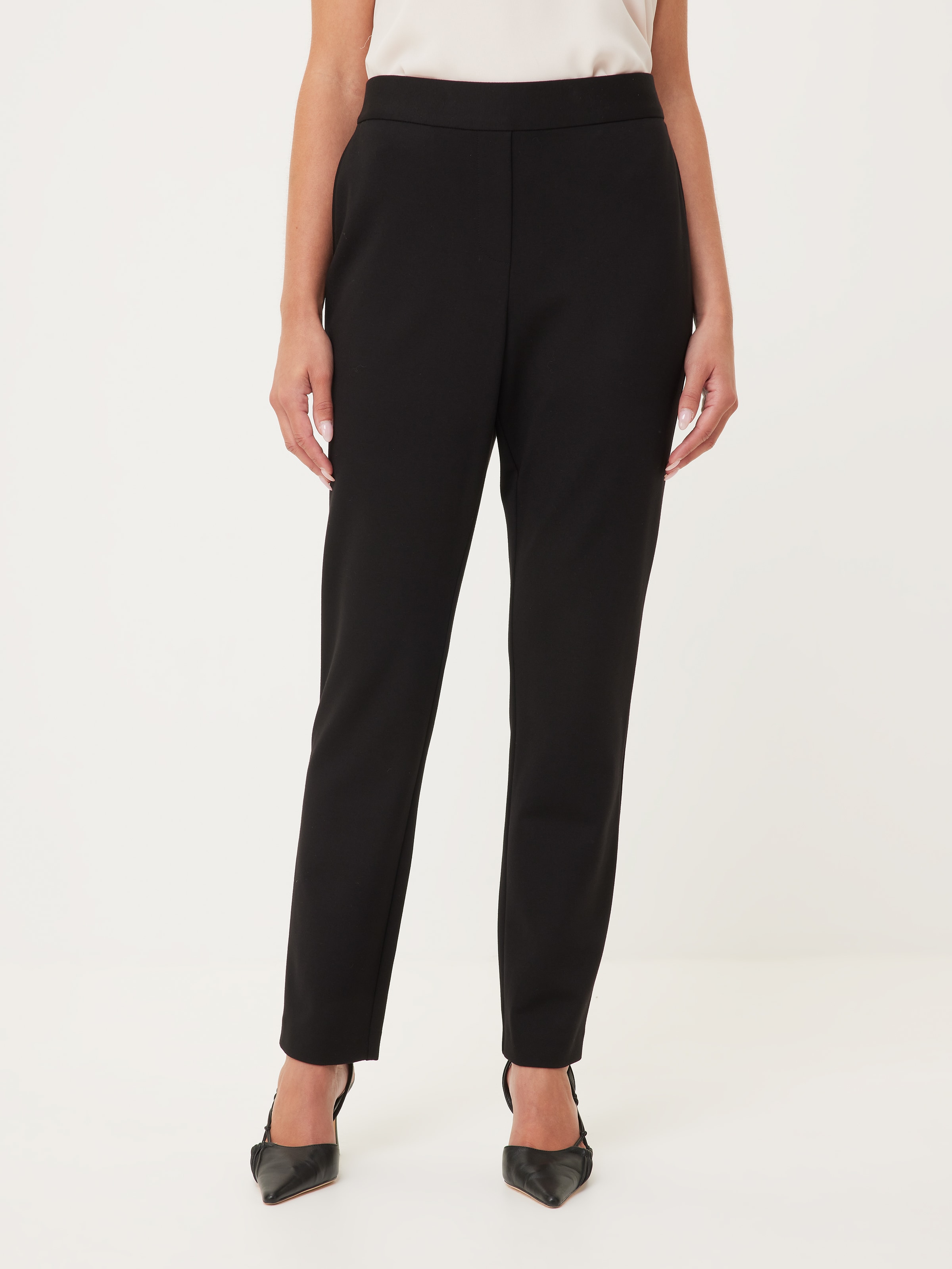 Black Pull On Ponte Pant By French Dressing