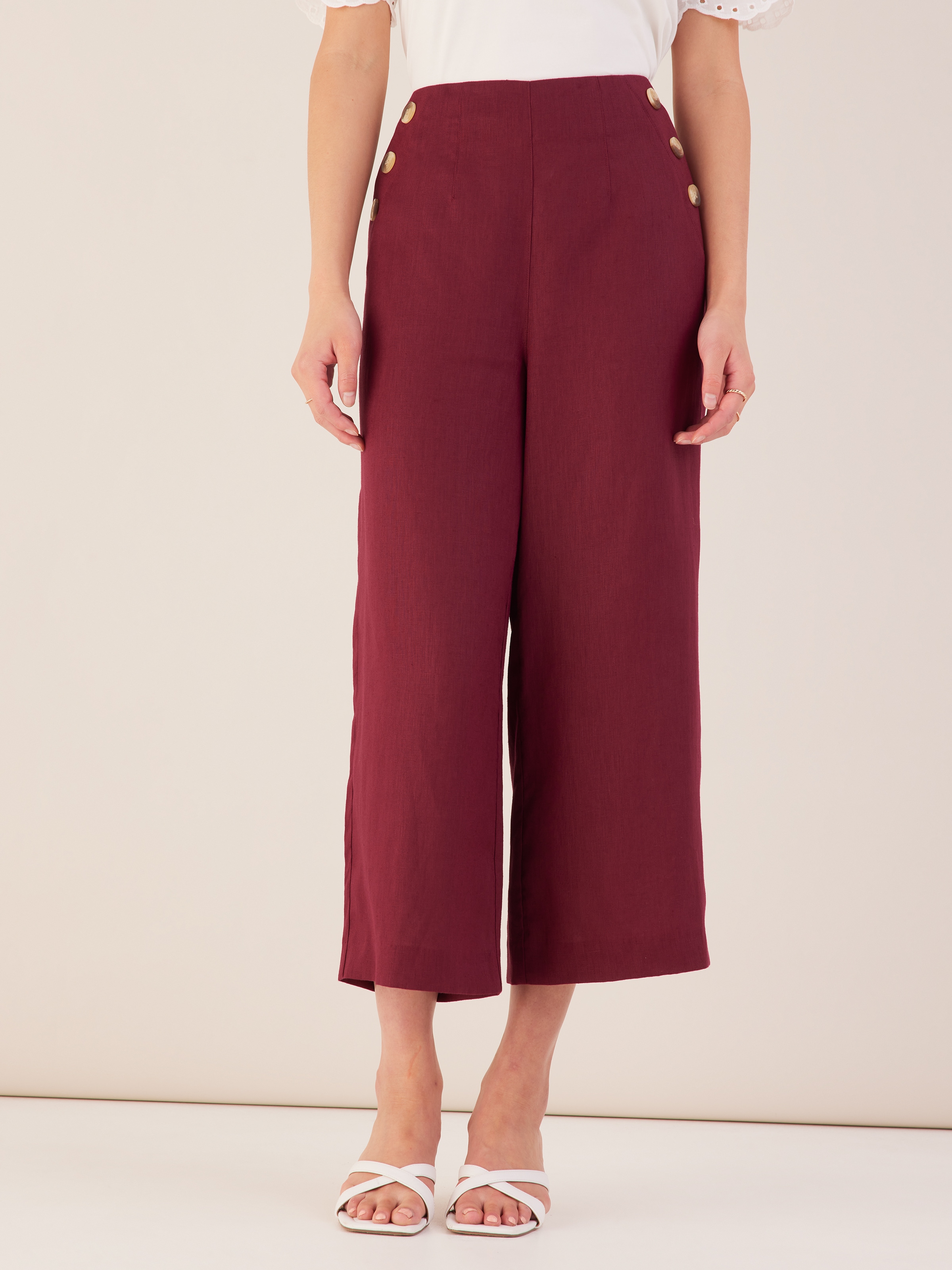 Halogen wide shop leg crop pants